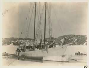 Image of The Bowdoin in winter quarters